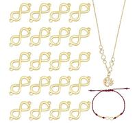 PH PandaHall 20pcs Charms Infini Amour Doré Charms Connecteurs Bijoux Plaqué Or 14K Porte-clés en Laiton, Pendentifs Symbole infini pour Bracelets Colliers DIY Artisanat 16.5mm