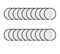 PH PandaHall 20pcs Éventail Rond Pliable 24cm Portable en Nylon Forme Plate pour les Spectacles la Photographie Par Sublimation le Yoga les Événements Culturels et la Décoration, Blanc