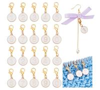 PH PandaHall 20pcs Marqueurs de Maille Marqueur de Progression de Tricot Émail Comptage de Breloques Compteur de Rangs pour Crochet Tricot 0-9 breloques Numérotées 27mm Pendentif: 15mm