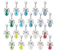 PH PandaHall 20pcs pendentif Ange Quelque Chose D'Ange Bleu 10 couleurs pour Bouquet de Mariage Pendentifs en Verre Breloques D'Ange pour Bouquet de Mariée Mariée Remise de Diplôme Bijoux