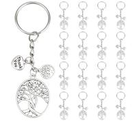 PH PandaHall 20pcs Porte Clés Arbre de Vie Porte Clés Arbre Argenté Merci Pendentif Arbre Style Tibétain pour Femmes Hommes Sac à Main Sac à Dos Voiture Cadeau de Noël