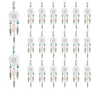 PH PandaHall 20pcs Porte-Clés Attrape-Rêves, Pendentifs à Breloque Attrape-Rêves Suspendus avec Coquille Turquoise et Fermoirs Ornement Ethnique en Filigrane pour la Fabrication de Bijoux