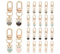 PH PandaHall 20PCS Porte Clés Hibou 20 Styles Mignon Mini Porte Clés Ensemble Alliage Émail Porte Clés de Voiture Charmes Porte Clés pour Halloween Cadeau Sac à Main Sac à Main Portefeuille Sac à Dos