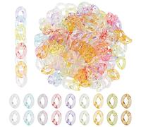 PH PandaHall 210pcs Anneaux de Liaison en Acrylique, 7 Couleurs Connecteurs Quick Link Transparents Anneaux de Liaison Ouverts ovales torsadés pour Bracelet Sangle de Sac à Main Lunettes Jean
