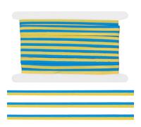 PH PandaHall 22.85m Ruban de Sensibilisation à la Trisomie Ruban de Satin Jaune et Bleu pour Emballage Cadeau, Mondiale de la Trisomie, Fabrication de Broches Artisanaux DIY, 10mm Largeur