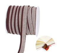 PH PandaHall 22.8m Bandeaux de Reliure de Livre 14mm Bandes de Fin de Livre Reliure à Plat Bandeaux de création de Livres en Ruban pour débutants Reliure Livre décor réparation, Marron