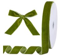 PH PandaHall 22.8m Ruban de Velours Vert Olive 25mm St. Patrick’s Day Ruban Simple Face en Velours Satiné pour Emballage Cadeau Fabrication de Nœuds Couronne Fête de Mariage