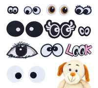 PH PandaHall 22 paires Patchs Yeux Brodés 11 styles Patch à Repasser Ou à Coudre avec Cils Jolis Appliqués Brodés Patchs Décoratifs pour Vêtement Jean Sacs à Dos Marionnette Amigurumi Our en Peluche