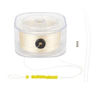 PH PandaHall 225 m Fil à Perles 0.2 mm Cordon de Bracelet Tressé Cordon en Polyester avec Fil Conducteur et Boucle pour Été Collier Bracelet Perles la Fabrication de Bijoux la Couture, Beige