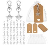 PH PandaHall 24 Ensemble de Cadeaux de Fête Arbre de Vie Étoile avec Porte-Clés Arbre et Sacs Cadeau en Organza Cadeau de Retour pour Invités pour Souvenirs Fête Commémorative Noël