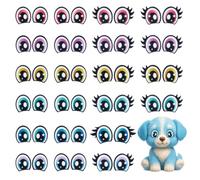 PH PandaHall 24 Paire 6 Couleurs Yeux en Feutre avec Cils 2 Styles colorés œil Ovale Coloré en Feutre Kawaii pour Peluche Marionnette Ours en Peluche Crochet Animaux Artisanat