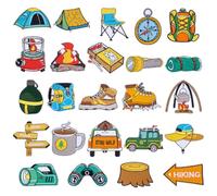 PH PandaHall 24 pièce Patchs Thermocollants de Camping Patchs de Camping Car Patchs Brodés Patchs de Randonnée en Plein Air pour Chapeaux Sac à Dos Vêtements Jeans Vestes Casquettes