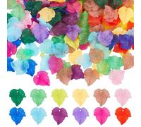 PH PandaHall 240PCS 12 Couleurs Breloques Feuilles Acryliques Givrées Automne Pétaline Feuilles Perles Breloques Feuille d Érable Pendentifs Perles Feuille Automne pour Bracelets Fabrication Bijoux