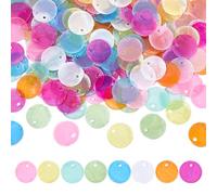 PH PandaHall 240pcs Charms Connecteurs de Coquillages Coquillages Capiz Colorés avec Trous 15mm Pièces de Coquillages Naturels Plats pour la Fabrication de Bijoux Colliers Boucles D'Oreilles