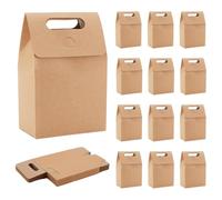 PH PandaHall 24pcs Boite Cadeaux Kraft Coffrets Cadeaux Fête Boîte à Friandises Boîte Cadeau Marron avec Poignées Boîte de Papier pour Noël Conserver les Bonbons les Cupcakes les Biscuits 10x15x5.8cm