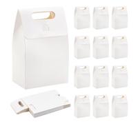 PH PandaHall 24pcs Boîte de Papier de Noël Boîte Cadeau Blanche avec Poignées Boîte à Friandises de Fête Boîte de Papier Boîte Kraft pour Conserver les Bonbons les Cupcakes les Biscuits 9.5x15x5.8cm