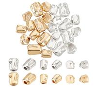 PH PandaHall 24pcs de Perles Torsadées en Laiton, 6 Styles de Perles D'Espacement de Bracelet en Or Pépites Torsadées Perles en Vrac Perles Métalliques Irrégulières Entretoises pour Collier Bracelet