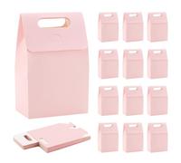PH PandaHall 24pcs Noël Boîte Cadeau Rose avec Poignées Boîte de Décoration de Noël Boîte à Friandises pour Fête Boîte de Papier pour Noël Conserver les Bonbons les Cupcakes les Biscuits 9.5x15x5.8cm