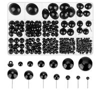 PH PandaHall 255pcs Yeux de Sécurité Artisanat Yeux Noirs en Peluche Yeux d'animaux Yeux de Perle Nez pour Crochet Artisanat Yeux d'ours Nez pour Amigurumi Marionnette Ours en Peluche au Crochet