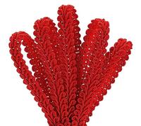 PH PandaHall 25m Garniture tressée pour la couture, 8 mm Galon Galon Gimp Rouge Garniture à franges de base en polyester pour noël costume de rembourrage Rideau Costume Décoration