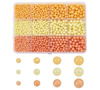PH PandaHall 2610pcs Orange Série Perles Decoratives pour Vase 3 Couleurs 3/4/5/6mm Mat Perle Non Percée de Résine Perle Flottante pour Vase Porte Pinceau de Maquillage Mariage Deco