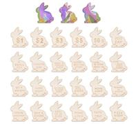 PH PandaHall 27 Pack Lapin en Bois Jetons Œufs de Pâques Remplissage Œufs de Pâque Jetons Récompense Pâques Bois 24 Gravures Différentes +3 Vierges DIY Jetons pour Remplissage Faveur Fête Panier