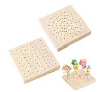 PH PandaHall 2pcs 166 trous Présentoir en Bois Aperitif Buffet Support Buffet Support à Brochettes pour Figurines, La fête Lollipop Brochettes, Buffet, Brochettes Apéro, Desserts Fruits, 10x10cm