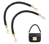 PH PandaHall 2PCS Bandoulière de Sac à Main en Strass Cordon Rond de 30.5cm Bandoulière de Rechange Noire avec Fermoir Mousqueton Doré Anses de Sacs pour Sac à Main Soirée Cadeau