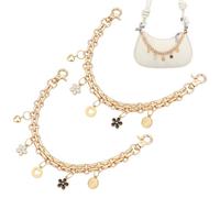 PH PandaHall 2pcs Breloques de Sac Dorées 26cm Chaîne de Sac à Main en Métal avec Pendentifs en Émail en Forme de Fleur Ou de Cœur Breloques pour Sac à Main Portefeuille Sacs Sous les Bras