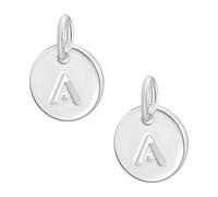 PH PandaHall 2Pcs Collier Initial en Argent Sterling avec Pendentif Rond Alphabet Lettre A Charm Pendentif Initial en Métal pour Collier Bracelet Cheville Accessoires de Fabrication de Bijoux