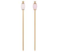 PH PandaHall 2pcs Épingle de Cheveux en Pierre Gemme Rose Naturelle 15cm Épingle de Cheveux en Quartz Rose Épingles à Cheveu Métal Doré Épingles à Cheveu en Laiton Chinoises pour Femmes Chignons