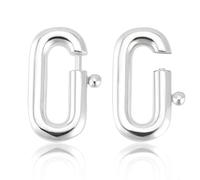 PH PandaHall 2pcs fermoirs de Collier Mousqueton à Fermoir Ovale en Argent Sterling 925, Anneaux à Ressort pour Collier Ovale Fermoir Rehausseur pour la Fabrication de Bijoux 13x8mm