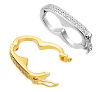 PH PandaHall 2pcs fermoirs Raccourcisseur de Collier en Argent Sterling 925, Fermoir Rehausseur de Raccourcissement Infini en Zircone Cubique Connecteur de Fermoir Poussoir pour Bracelets, Bijoux