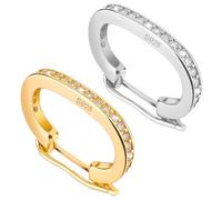PH PandaHall 2pcs fermoirs Rehausseurs en Argent Sterling 925, Fermoirs en Zircone Cubique Fermoirs de Bijoux Connecteur de Bracelet pour Bricolage, Bijoux, Fabrication Artisanale, Or/Argent