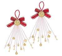 PH PandaHall 2pcs Médaille Saint Benoît Cadeaux Catholiques Alliage Medalla de San Benito Forme Oblate 35cm Longueur Rouge Bijoux Religieux pour Décoration de Cadeau de Protection de Noël