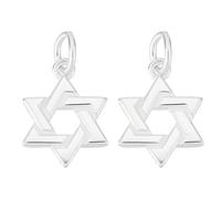 PH PandaHall 2pcs Pendentifs Étoile de David en Argent Sterling 925 avec Anneaux de Saut pour Colliers Bracelets Fabrication de Bijoux Hommes Femmes 11x15mm