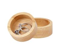 PH PandaHall 2pcs Plateau à Anneaux en Bois Petit Porte Bijoux Rond de 5cm Plateau Décoratif pour Bagues Boucles D'Oreilles Présentoir Bijoux pour Cadeau la Maison la Chambre à Coucher Anniversaire