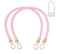 PH PandaHall 2pcs Sangle Bandouliere en Similicuir de Remplacement, 62.5cm Accessoires Poignée de Sac à Main, Anse Tressée avec Boucle en Métal pour DIY Sac à Main Fourre Tout Crochet, Rose