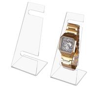 PH PandaHall 2pcs support de Montre Transparent en Acrylique Présentoir pour Montres Bracelets Bijoux Hommes Mari Fête des Pères, 7.5x8.5x13.5cm