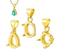 PH PandaHall 3 Styles Pendentif en Laiton Vierge Support de Cabochon Doré pour Pendentif en Forme de Larme pour la Création de Bijoux Artisanaux, Convient aux 4 7mm Pierres Précieuses