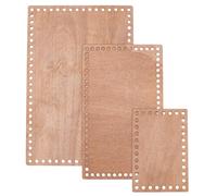 PH PandaHall 3 tailles bases de panier en bois, Base de panier au crochet rectangulaire Crochet Sac Bottom pour un panier de bricolage Tissage artisanal, les crochets et les débutants