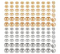 PH PandaHall 300 Pcs Perles à Ecraser en Acier Inoxydable Perles à Sertir Perle a Ecraser Rond 3 Tailles 1,5 mm/2 mm/2,5 mm pour la Fabrication de Bijoux Collier Bracelet Boucles D'Oreilles