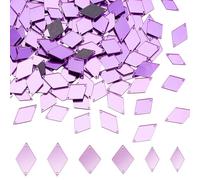 PH PandaHall 300pcs 3 tailles Losange à Coudre Sur Miroirs Acrylique Bricolage Miroir Strass Pièce de Miroir Liens de Perles en Vrac avec 2 trous pour Robe de Soirée Tissu de Fête de Danse, Pourpre
