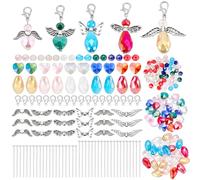 PH PandaHall 300pcs Kit de Fabrication de Breloques D'Ailes D'Ange, Kit de Bracelet à Perles et Breloques Kits de Fabrication de Bracelets pour Boucles D'Oreilles Colliers Porte Clés Bijoux DIY
