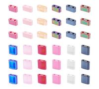 PH PandaHall 300pcs Perles Tilla, 12 Couleurs Perles de Rocaille en verre à 2 trous Perles Carrées Rectangulaires Plates Perles de verre japonaises Perles d'espacement pour bracelet, 2 tailles