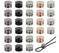 PH PandaHall 30pcs 5 Couleurs Serre-câbles Métalliques, Clip pour Cordon Fermoir à Double Trou Cordons pour Lacets de Chaussures, Bottes, Baskets, Cordons de Sweatpants, Vêtements et Sacs