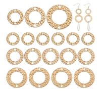 PH PandaHall 30pcs Anneaux de Liaison Plaqués Or 18K Anneaux de Connecteur de Bijoux Dorés 15/20/25mm Pendentif Charm Liens pour Colliers Bracelets Fabrication de Bijoux