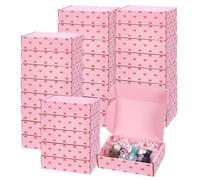 PH PandaHall 30pcs Boîte Cadeau Imprimée Cœur Rose Carton Petite Boîte D'Expédition 10x15x4.1cm Boîtes D'Expédition pour Cadeaux Artisanat Emballage de Bijoux Décoration de fête