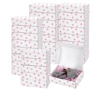 PH PandaHall 30pcs Boîte Cadeau Imprimée Nœud Papillon Carton Blanc Petite Boîte D'Expédition 10x15x4.1cm Boîte Postale pour Emballage de Cadeaux Artisanat et Bijoux