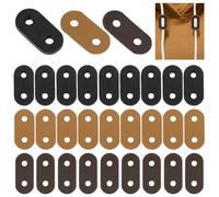 PH PandaHall 30pcs Boucle Coulissante Ovale en Cuir Verrous de Cordon à Deux Trous 3 Couleurs bouchon à Bascule en Cuir pour Veste Décontractée Sweat à Capuche et Pantalon 33~34mm